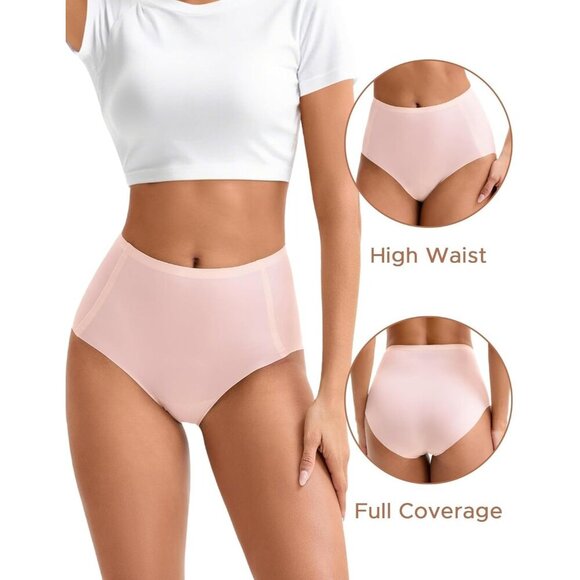 Women's Seamless High Waist Underwear 3-Pack No Show Full Coverage Breathable - Picture 3 of 6